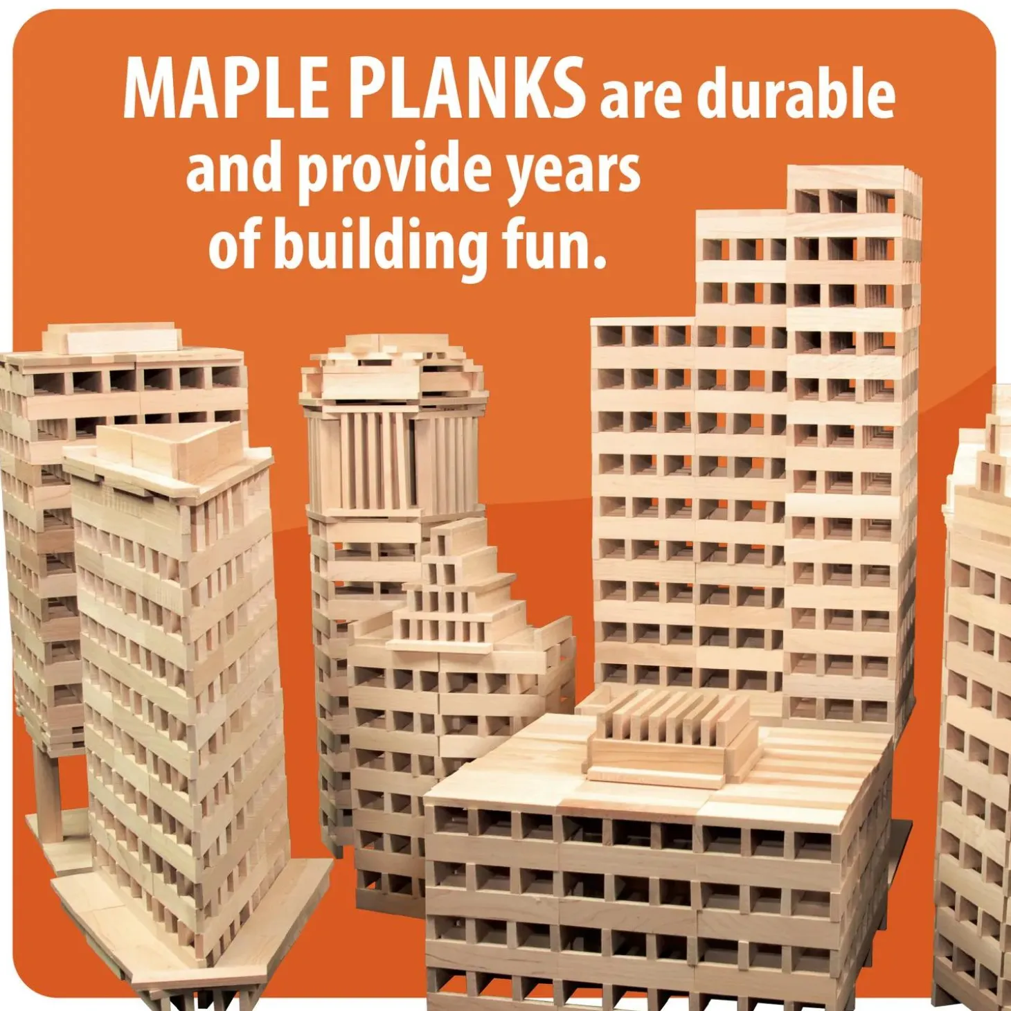 KEVA® Maple: 1000 Plank Set in Wooden Bin