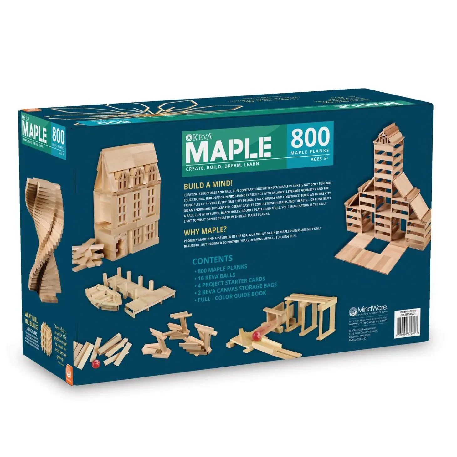 KEVA® Maple 800 Plank Set with Canvas Storage Bags