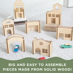 Kindertown Buildings Wooden Montessori Building Set