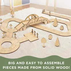 Kindertown Roads Wooden Montessori Building Set