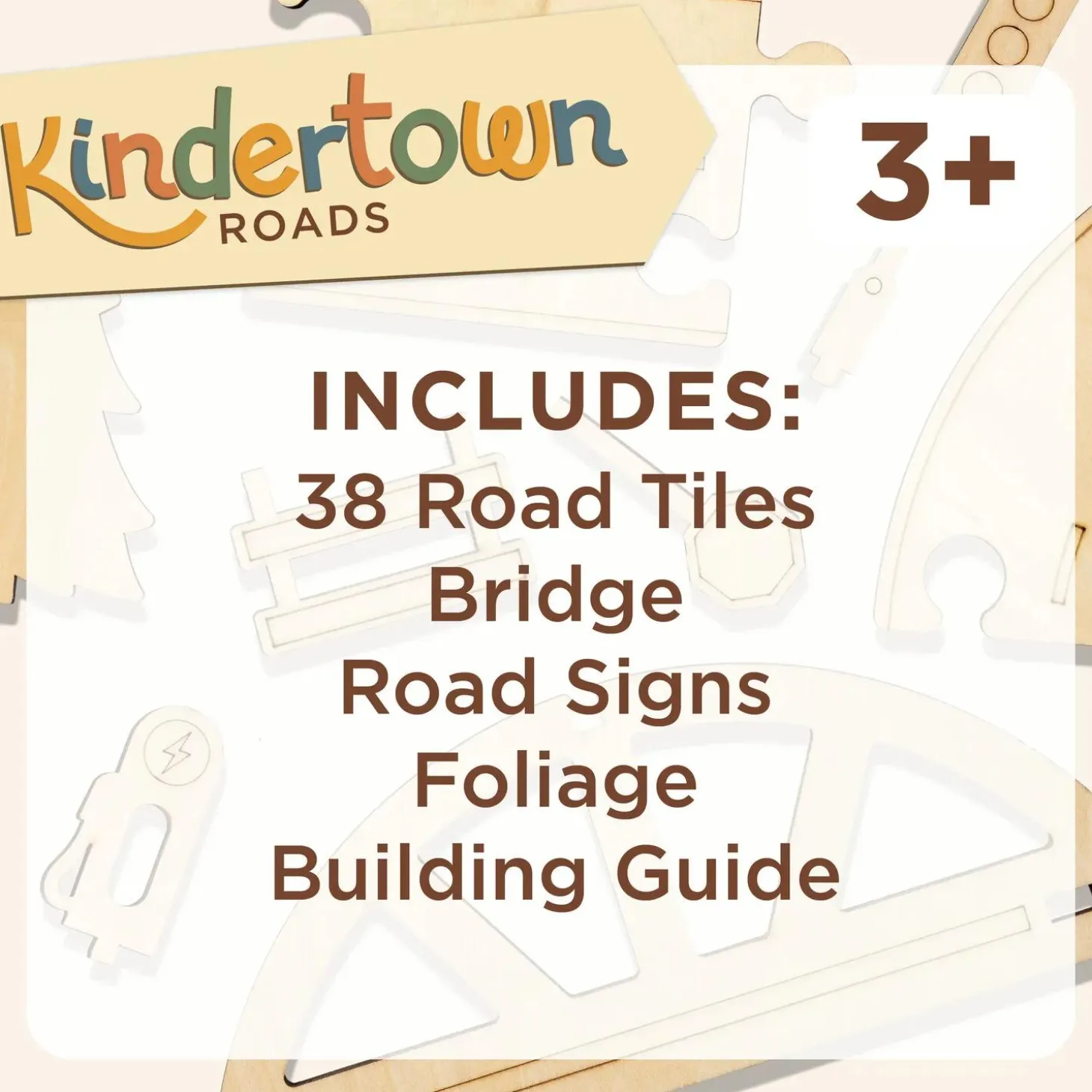 Kindertown Roads Wooden Montessori Building Set