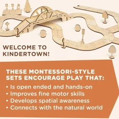 Kindertown Roads Wooden Montessori Building Set
