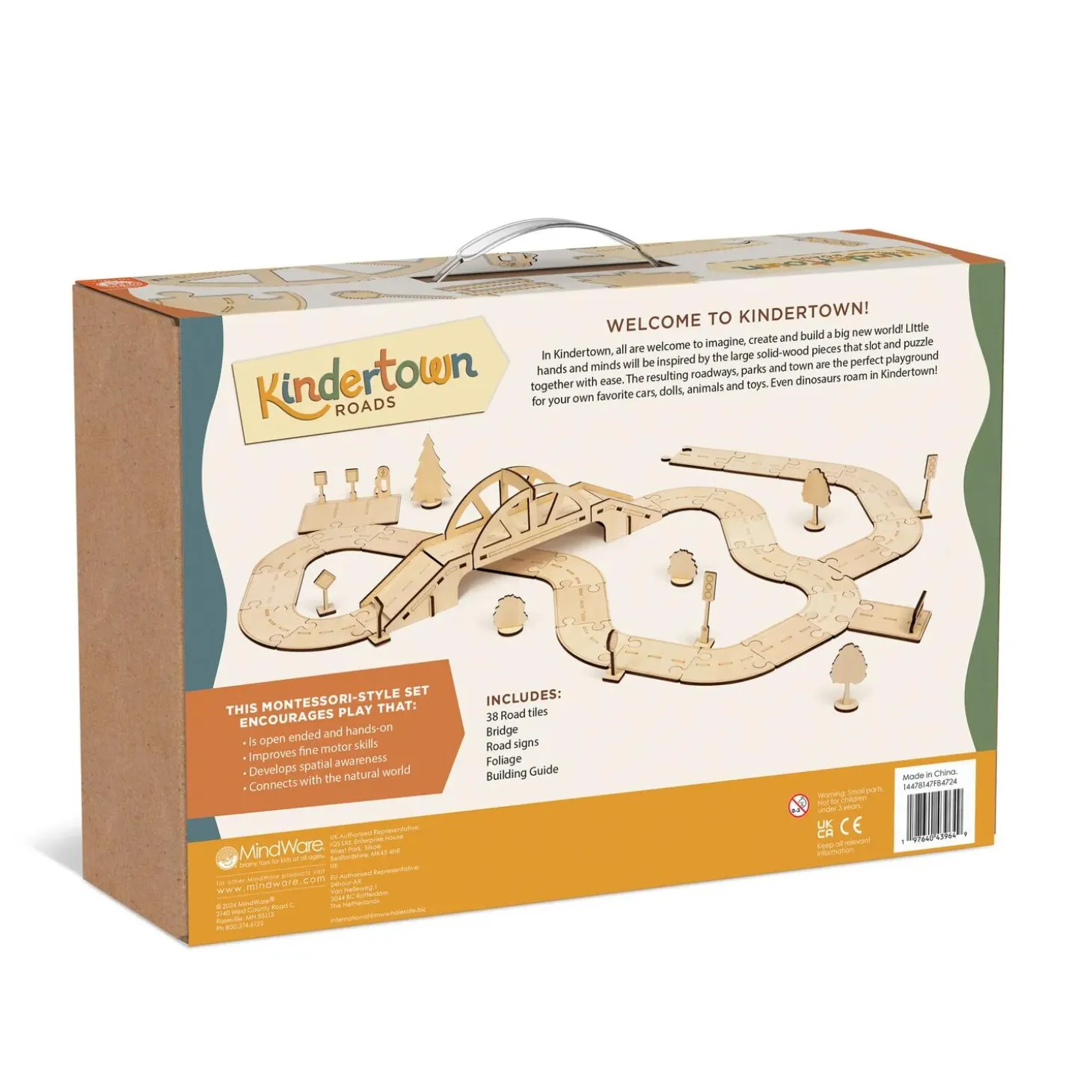Kindertown Roads Wooden Montessori Building Set