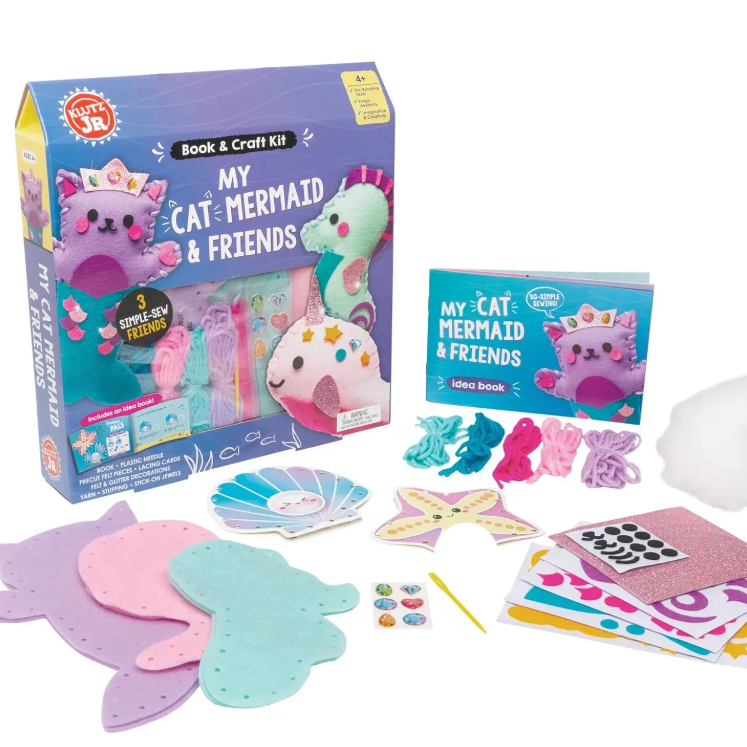KLUTZ My Cat Mermaid & Friends Beginner Sewing Kit