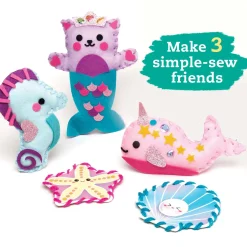KLUTZ My Cat Mermaid & Friends Beginner Sewing Kit
