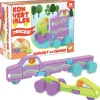 Konvertibles Transforming Wooden Trucks – 2-Piece Flip & Change Vehicle Set with Portable 3-D Roadway Play Scene