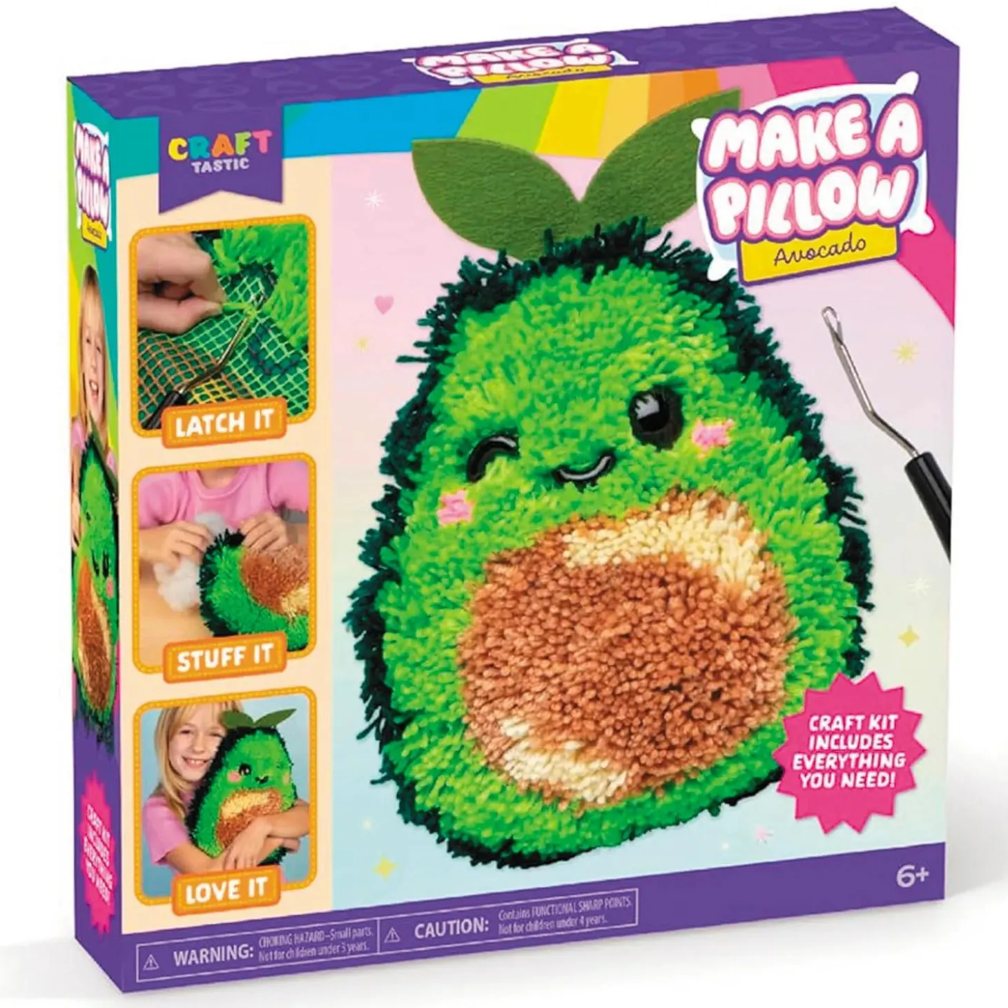 Latchkits Avocado Pillow Latch Hook Craft Kit