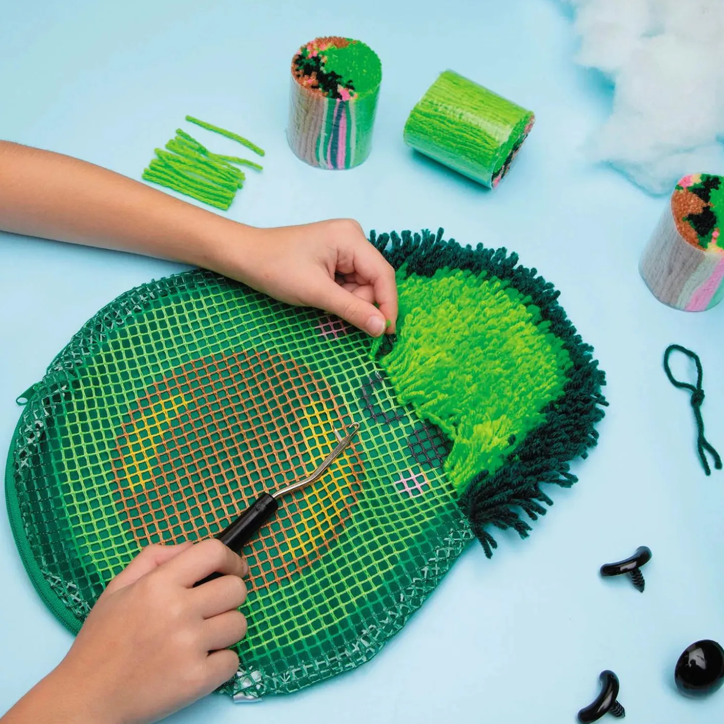 Latchkits Avocado Pillow Latch Hook Craft Kit