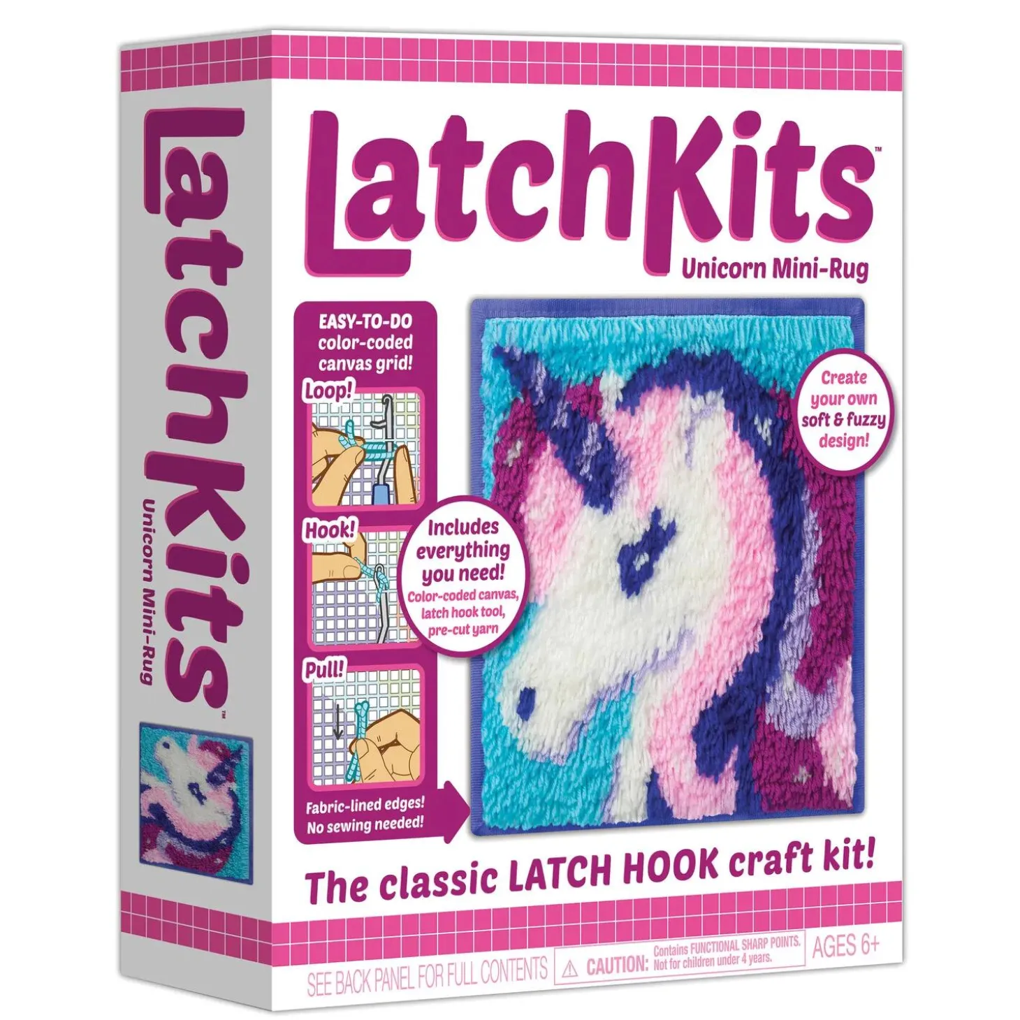 LatchKits Latch Hook Craft Kit: Unicorn