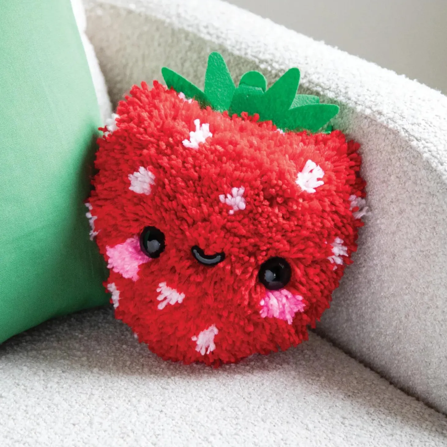 LatchKits: Strawberry Pillow Latch Hook Kit for Kids