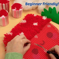 LatchKits: Strawberry Pillow Latch Hook Kit for Kids