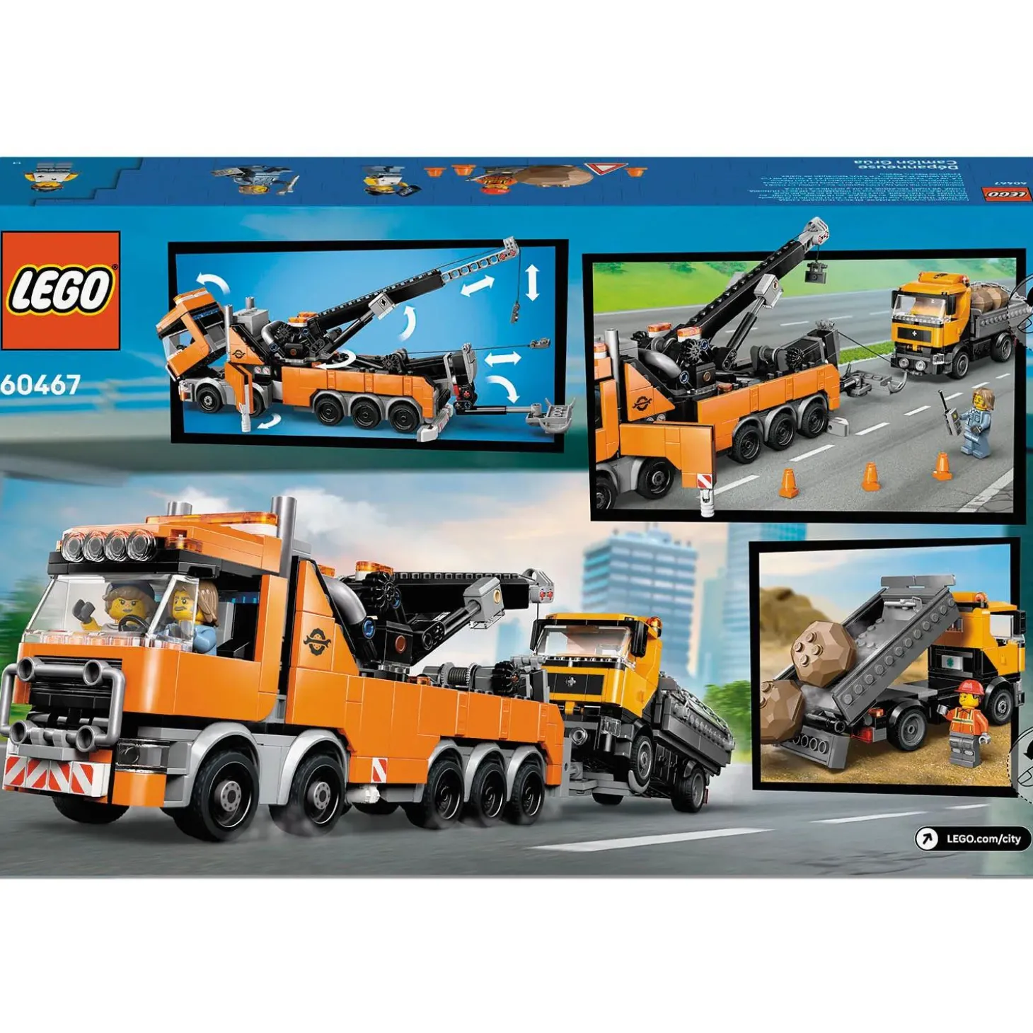 LEGO® City Heavy-Duty Recovery Tow Truck with Crane 60467
