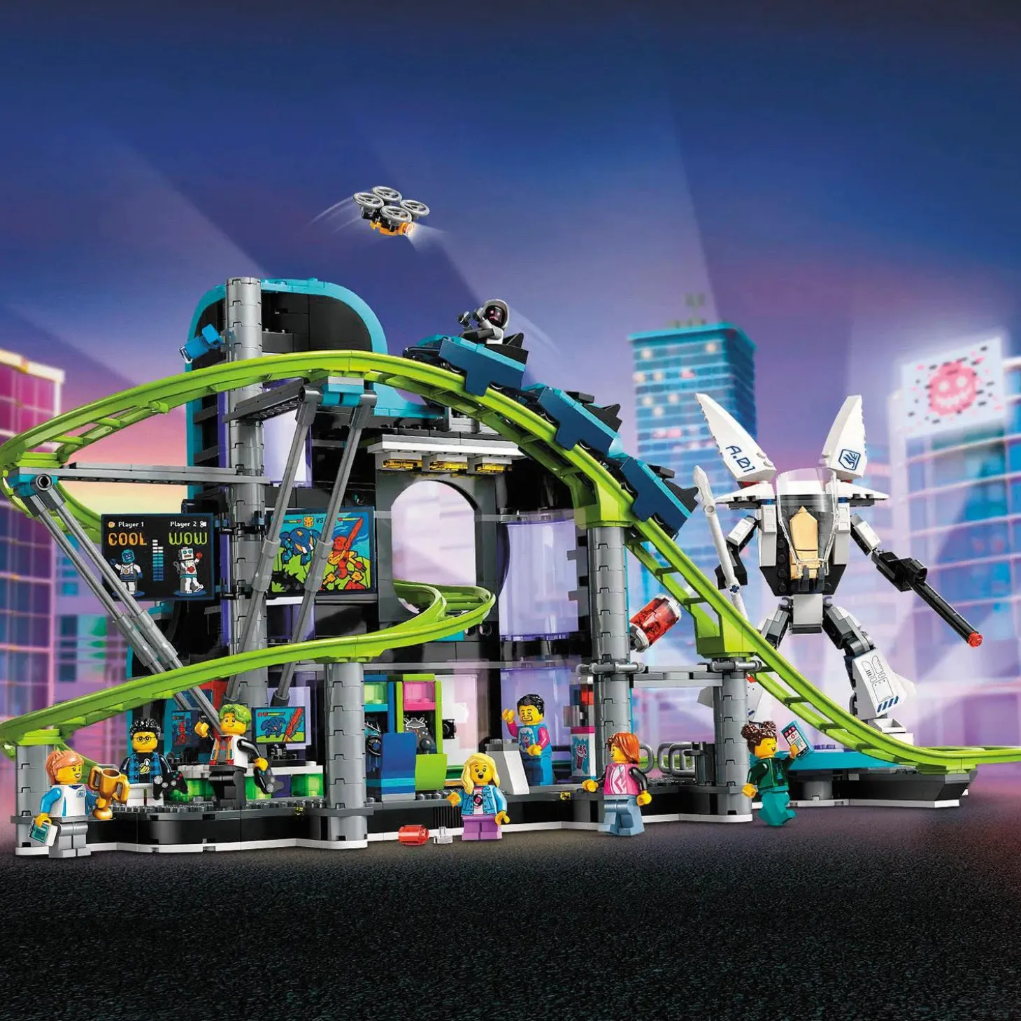 LEGO® City Robot World Roller-Coaster Park Toy Building Set 60421