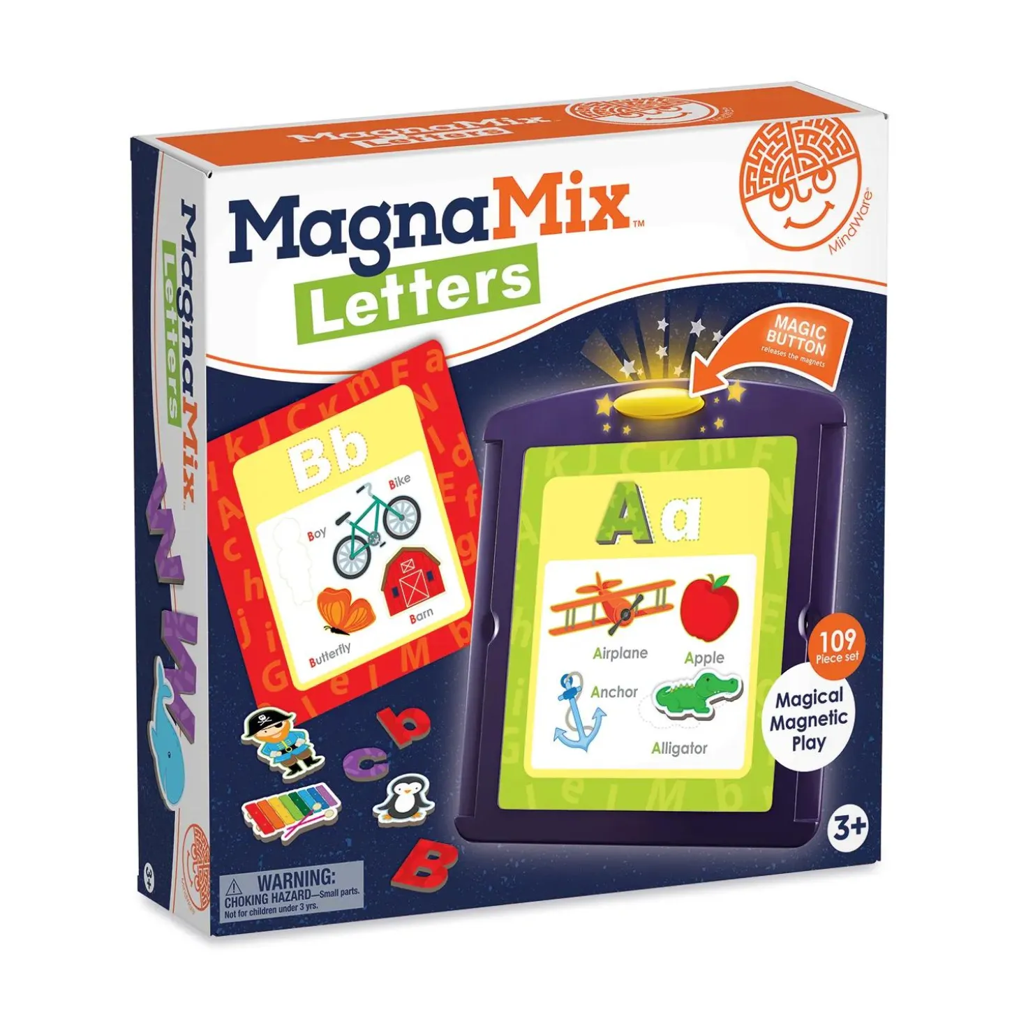 MagnaMix Letters - A Magnetic Alphabet Learning Activity, 109 Piece Set