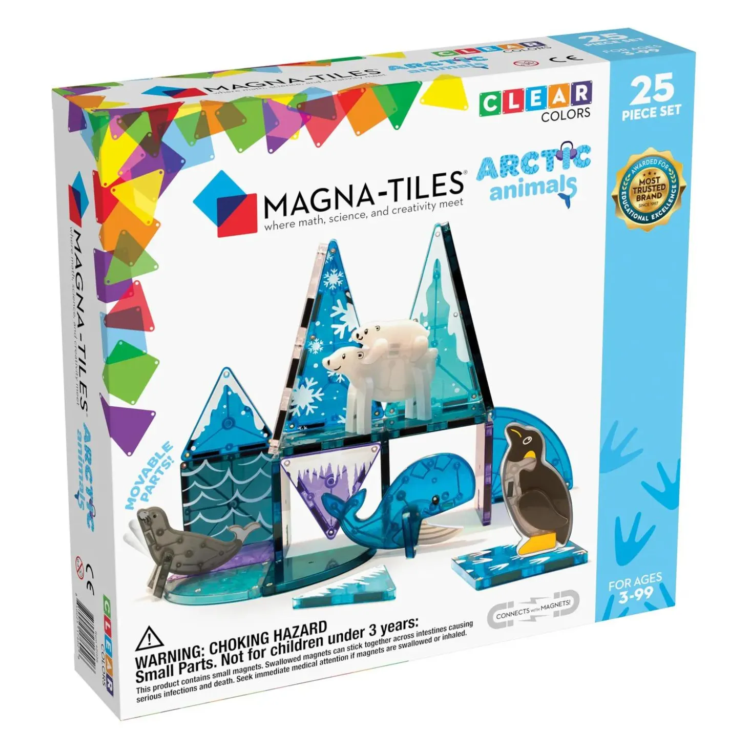 MAGNA-TILES® Arctic Animals 25-Piece Magnetic Construction Set, The ORIGINAL Magnetic Building Brand