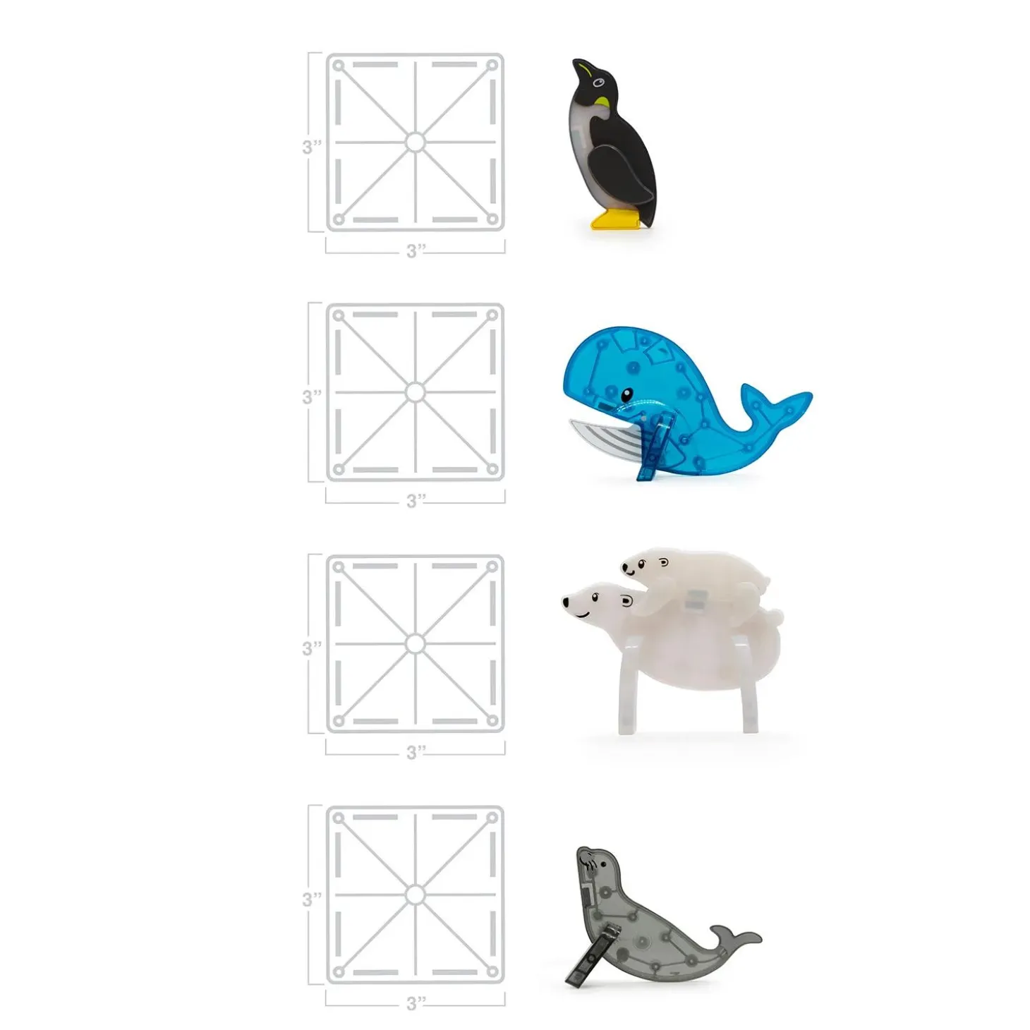MAGNA-TILES® Arctic Animals 25-Piece Magnetic Construction Set, The ORIGINAL Magnetic Building Brand