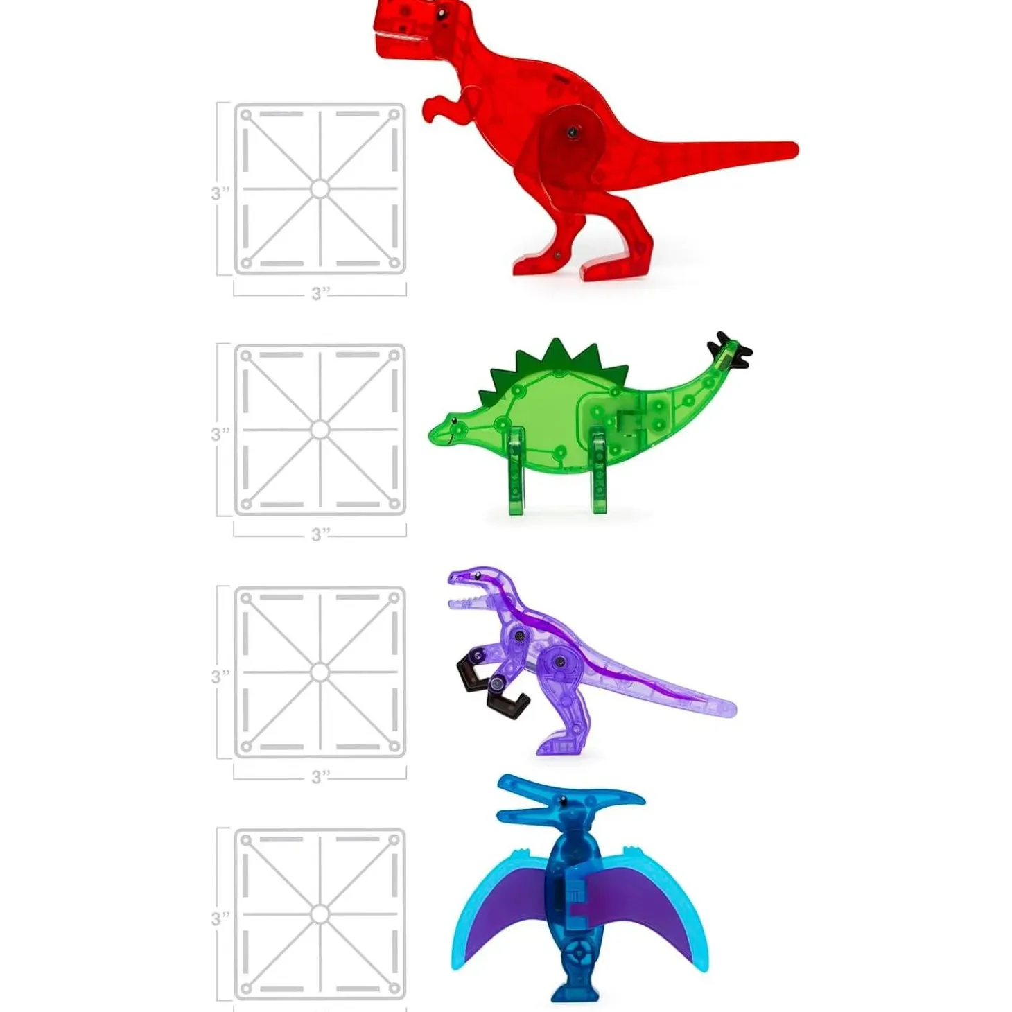 MAGNA-TILES® Dino World 40-Piece Magnetic Construction Set, The ORIGINAL Magnetic Building Brand