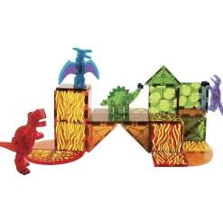 MAGNA-TILES® Dino World 40-Piece Magnetic Construction Set, The ORIGINAL Magnetic Building Brand