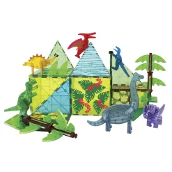 MAGNA-TILES® Dino World XL 50-Piece Magnetic Construction Set, The ORIGINAL Magnetic Building Brand