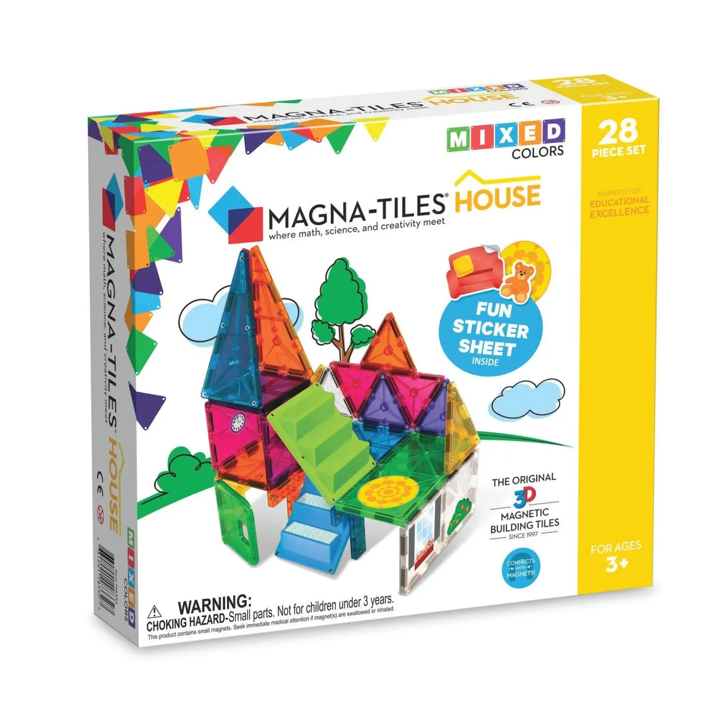 MAGNA-TILES® House 28-Piece Magnetic Construction Set, The ORIGINAL Magnetic Building Brand