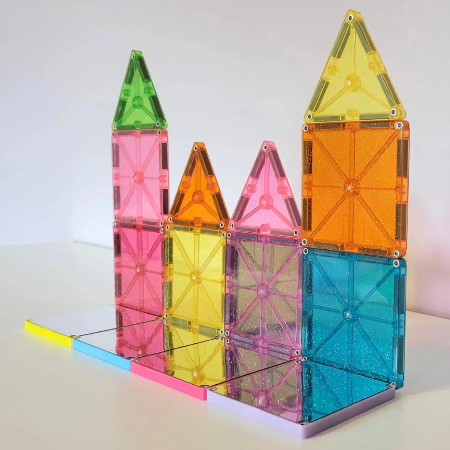 MAGNA-TILES® Stardust 15-Piece Magnetic Construction Set, The ORIGINAL Magnetic Building Brand