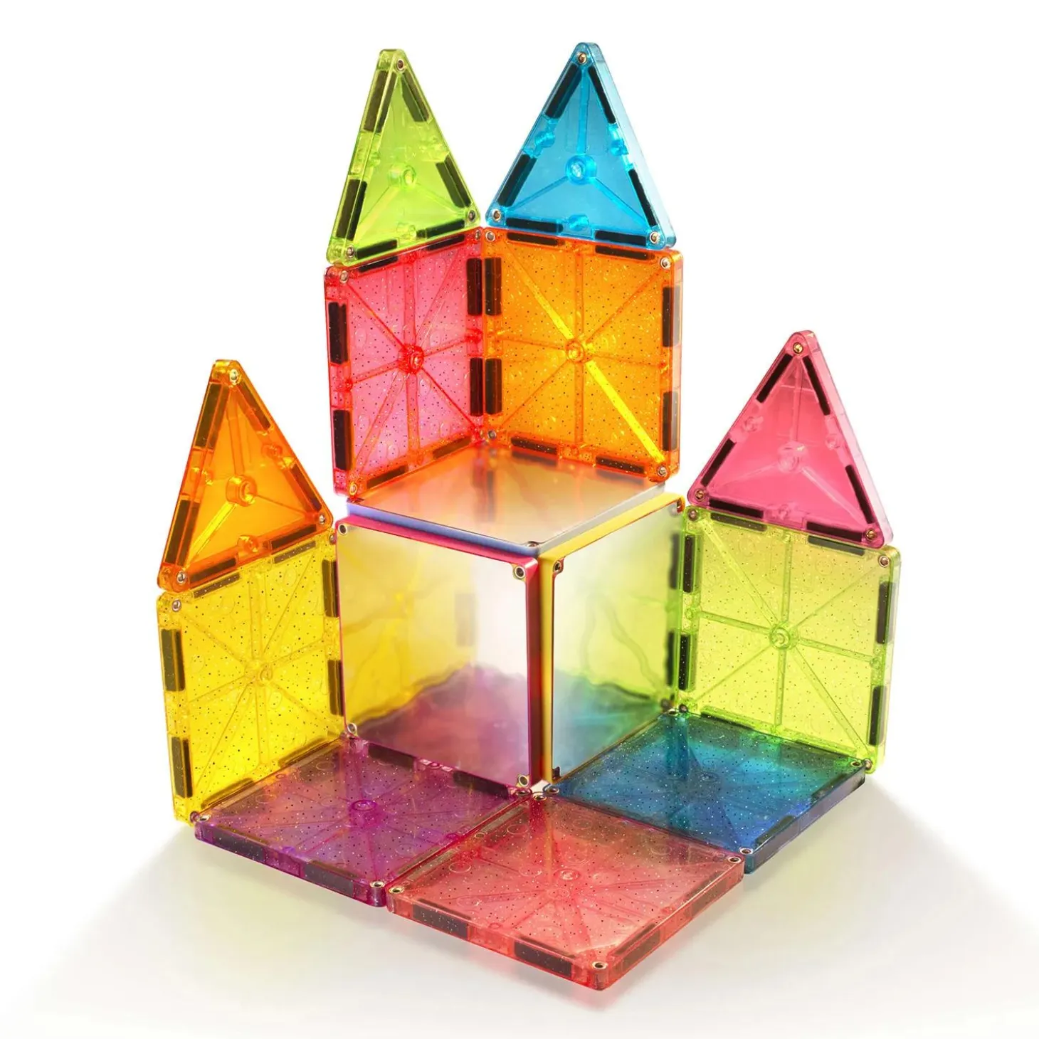 MAGNA-TILES® Stardust 15-Piece Magnetic Construction Set, The ORIGINAL Magnetic Building Brand