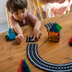 MAGNA-TILES® XTRAS: Roads 12-Piece Magnetic Construction Set, The ORIGINAL Magnetic Building Brand