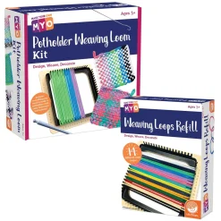 Make Your Own Potholder Weaving Loom Kit & Loops Refill Kit Set of 2