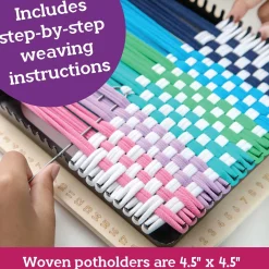 Make Your Own Potholder Weaving Loom Kit & Loops Refill Kit Set of 2
