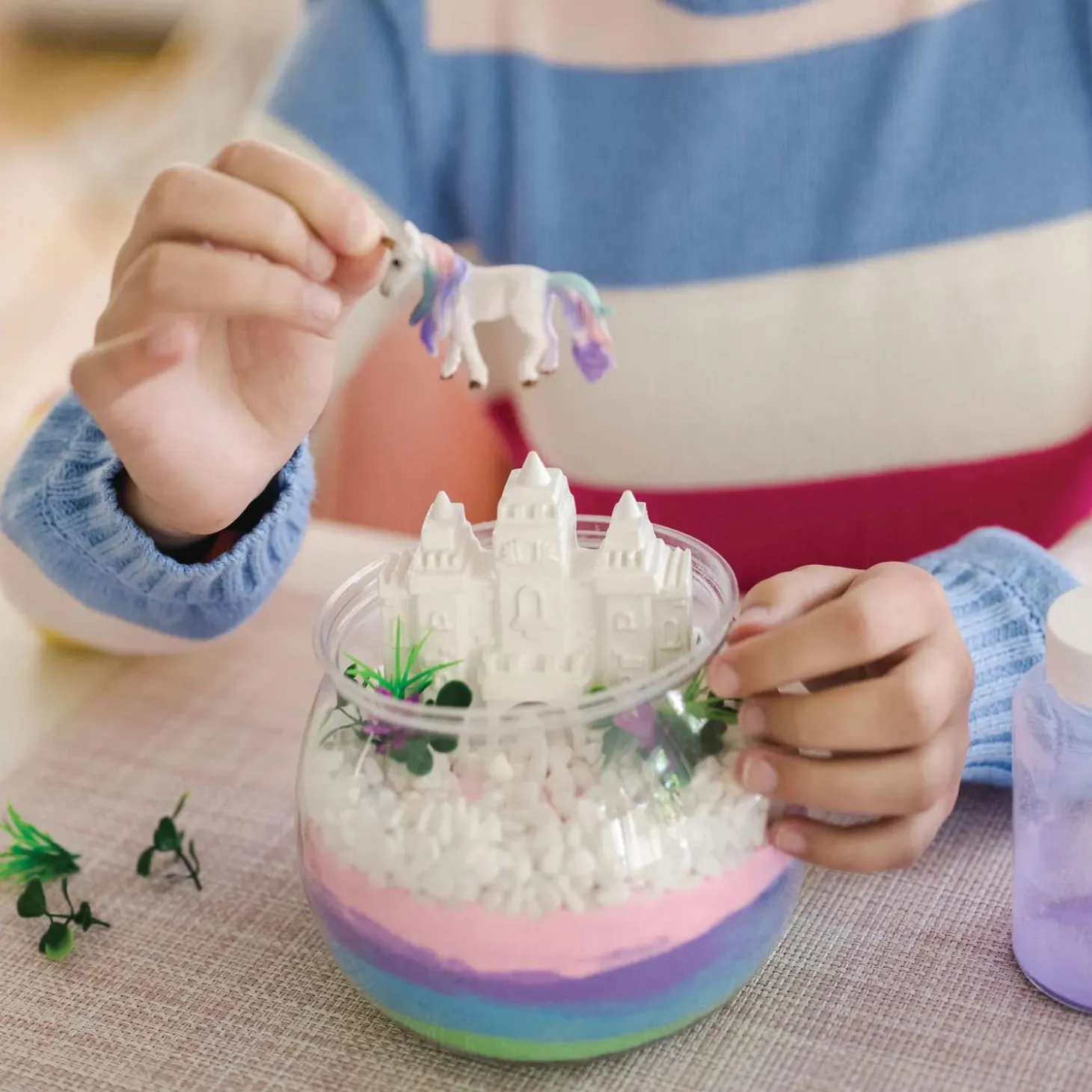 Make Your Own Unicorn Kingdom Craft Kit for Kids, DIY Unicorn Sand Art Terrarium