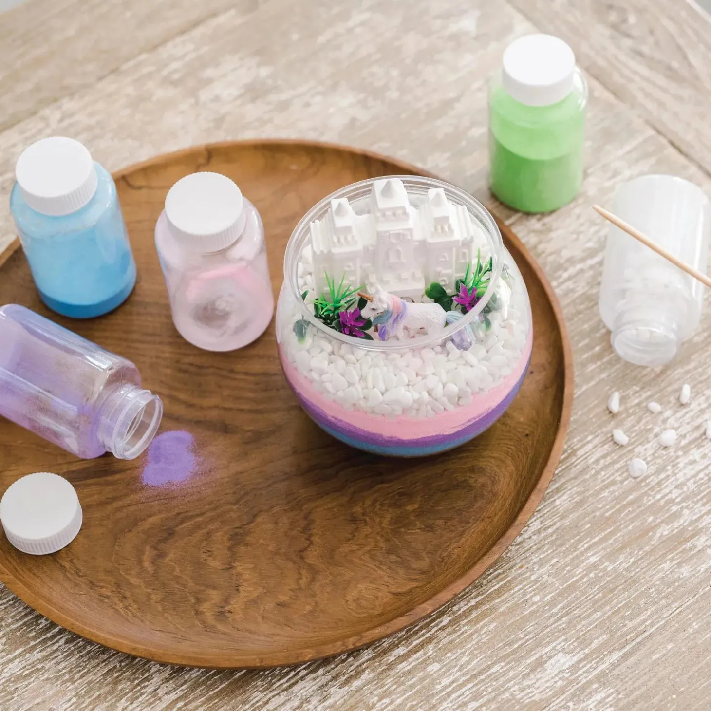 Make Your Own Unicorn Kingdom Craft Kit for Kids, DIY Unicorn Sand Art Terrarium
