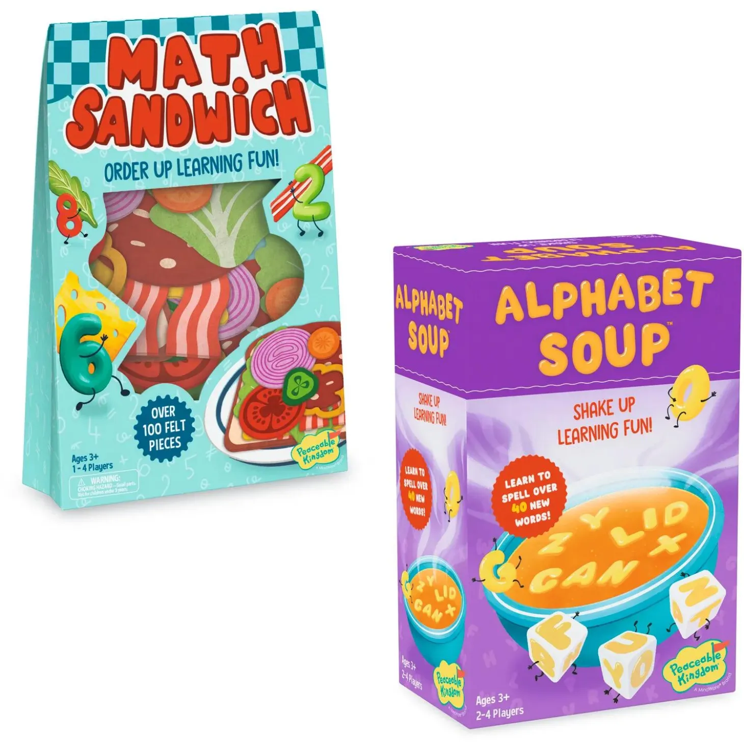 Math Sandwich & Alphabet Soup Games: Set of 2