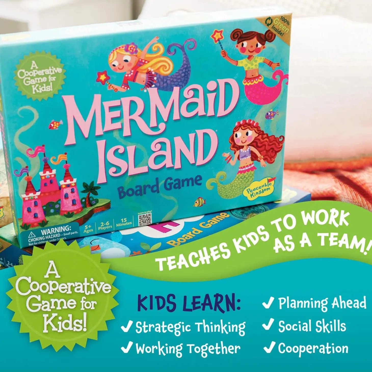 Mermaid Island Peaceable Kingdom Cooperative Board Game