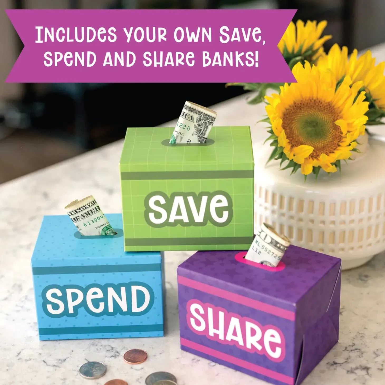 Money Bunch: Save, Spend, Share Peaceable Kingdom Cooperative Board Game