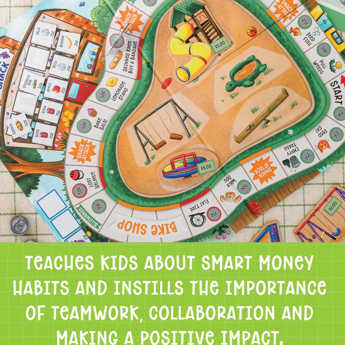 Money Bunch: Save, Spend, Share Peaceable Kingdom Cooperative Board Game
