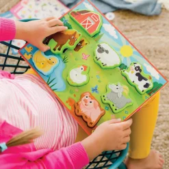My First Wooden Farm Animal Puzzle for Toddlers Ages 2+ – Chunky 8-Piece Preschool Learning Toy