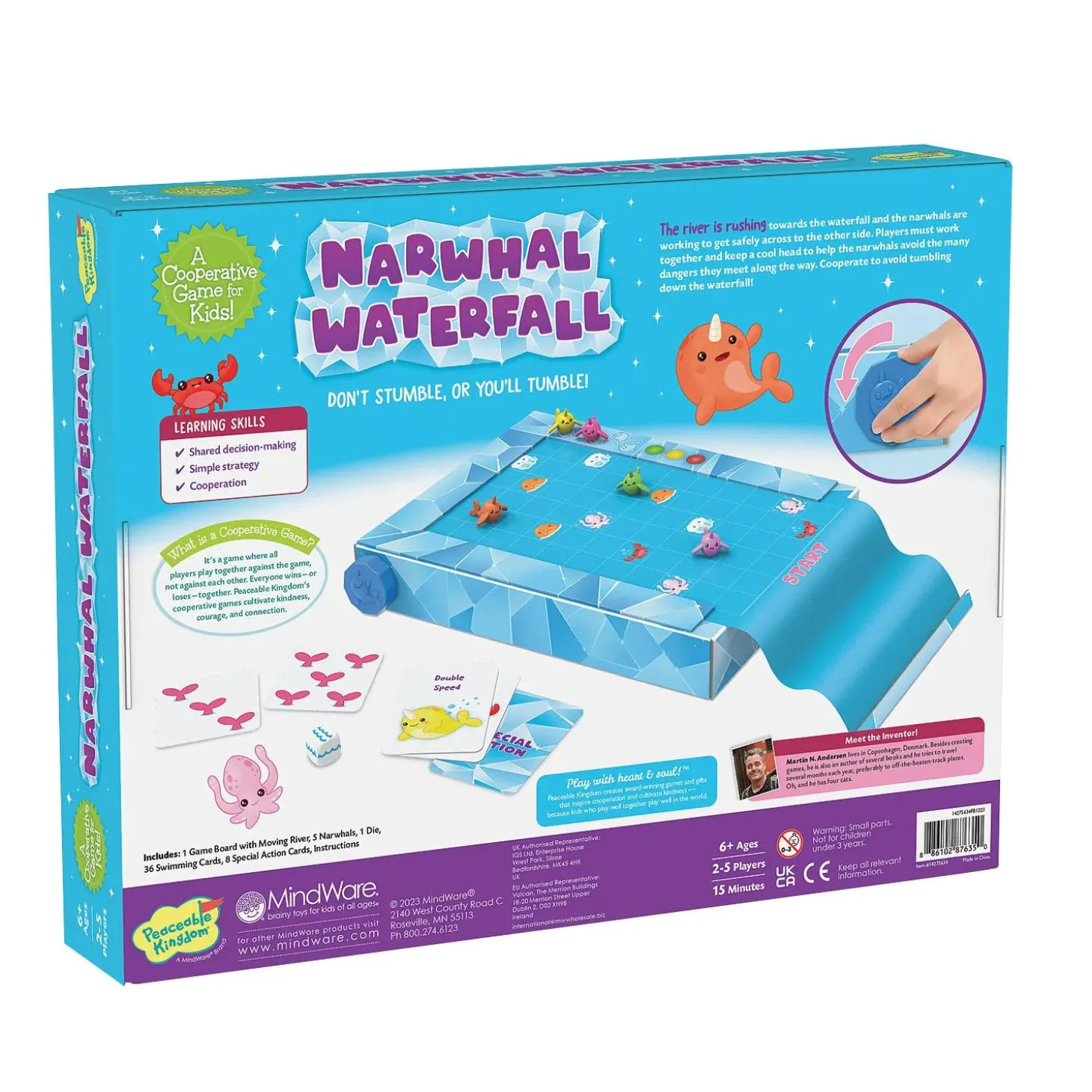 Narwhal Waterfall Peaceable Kingdom Cooperative Game for Kids