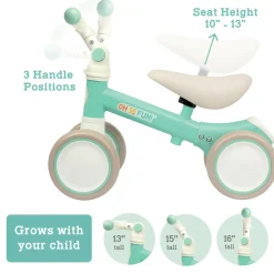 Oh So Fun! Balance and Scoot Balance Bike for Toddlers, Adjustable Ride On Training Bike