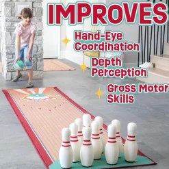 Oh So Fun! Deluxe Bowling Pins, Ball & Rug Set