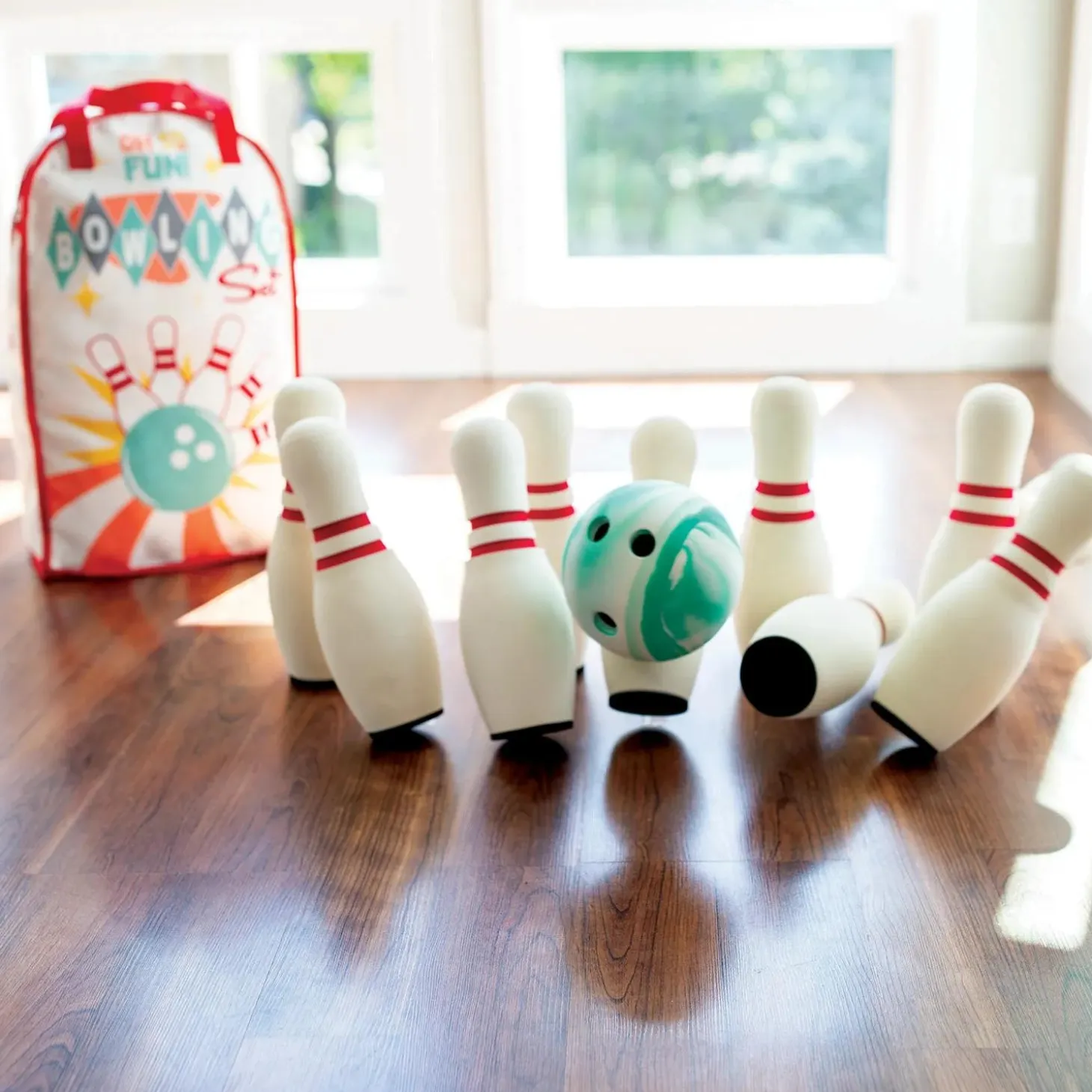 Oh So Fun! Deluxe Bowling Pins, Ball & Rug Set