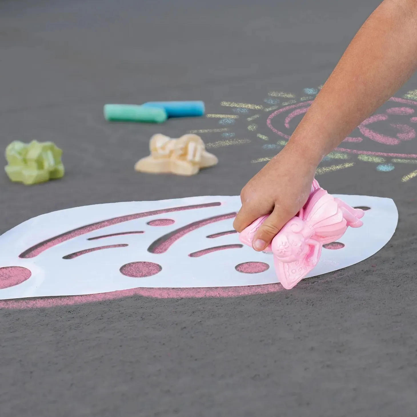 Oh So Fun! Fairy Sidewalk Chalk Set, 18 Pieces Of Outdoor Chalk with Stencils