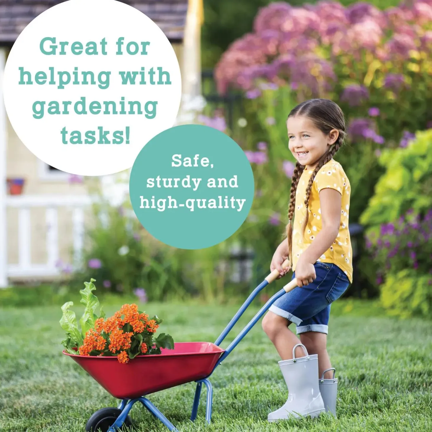 Oh So Fun! Premium Metal Wheelbarrow For Kids