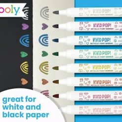 OOLY Vivid Pop! Water-Based Paint Markers – Metallic 8-Pack