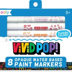 OOLY Vivid Pop! Water-Based Paint Markers – Classic Colors 8-Pack