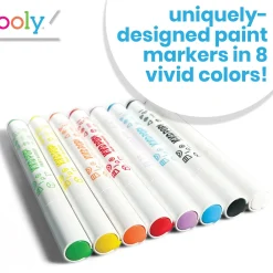 OOLY Vivid Pop! Water-Based Paint Markers – Classic Colors 8-Pack