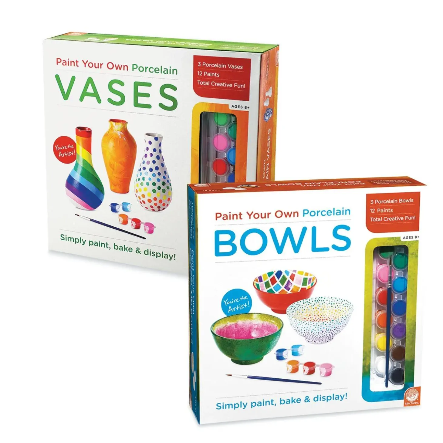 Paint Your Own Porcelain Bowls and Vases