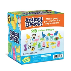Peaceable Kingdom Animal Erasers – 60 Count, 25 Unique Designs