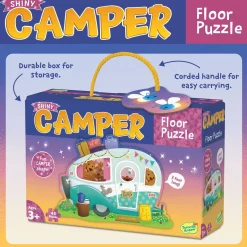 Peaceable Kingdom Camper Floor Puzzle, 45 Piece Jigsaw Puzzle with Foil Accents
