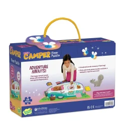 Peaceable Kingdom Camper Floor Puzzle, 45 Piece Jigsaw Puzzle with Foil Accents