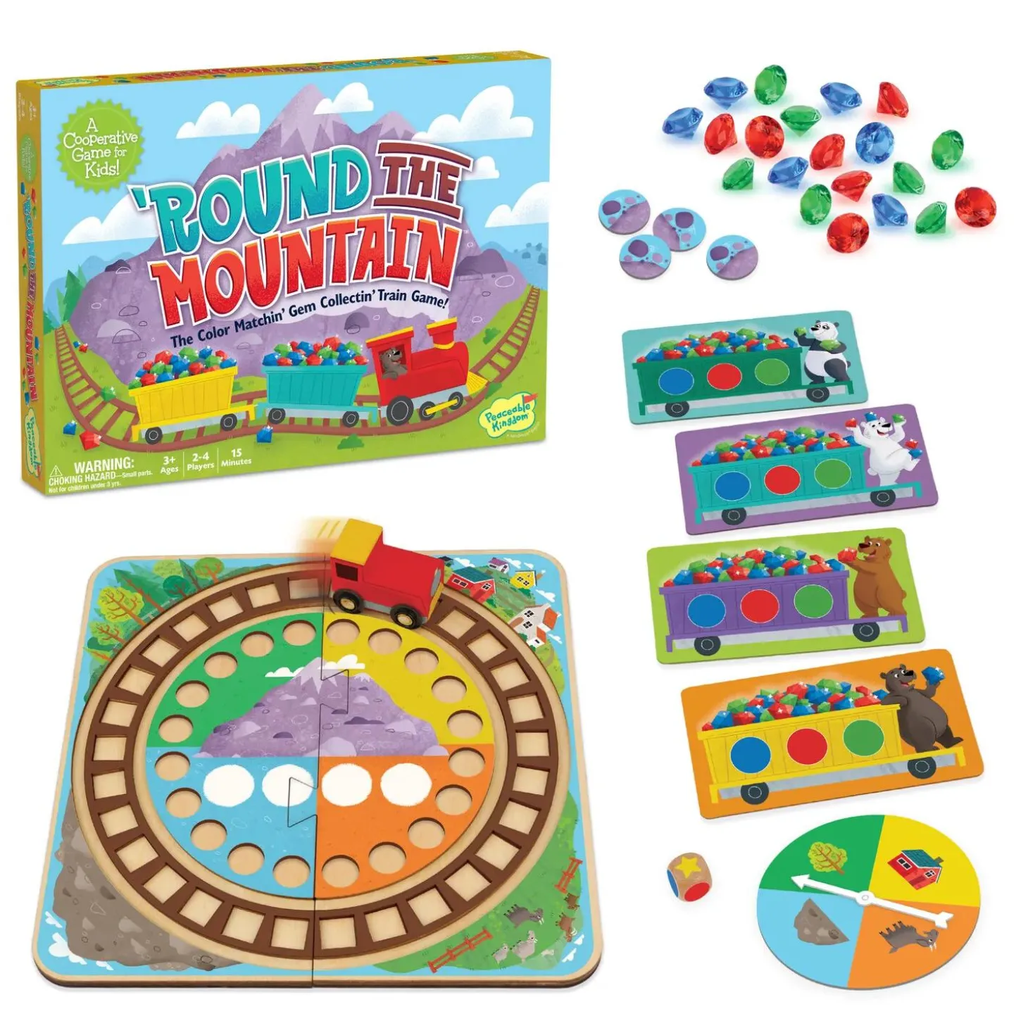Peaceable Kingdom Round the Mountain Cooperative Train Game